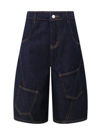 Men's Loose Fit Cargo Denim Shorts