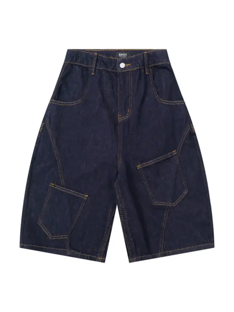 Men's Loose Fit Cargo Denim Shorts