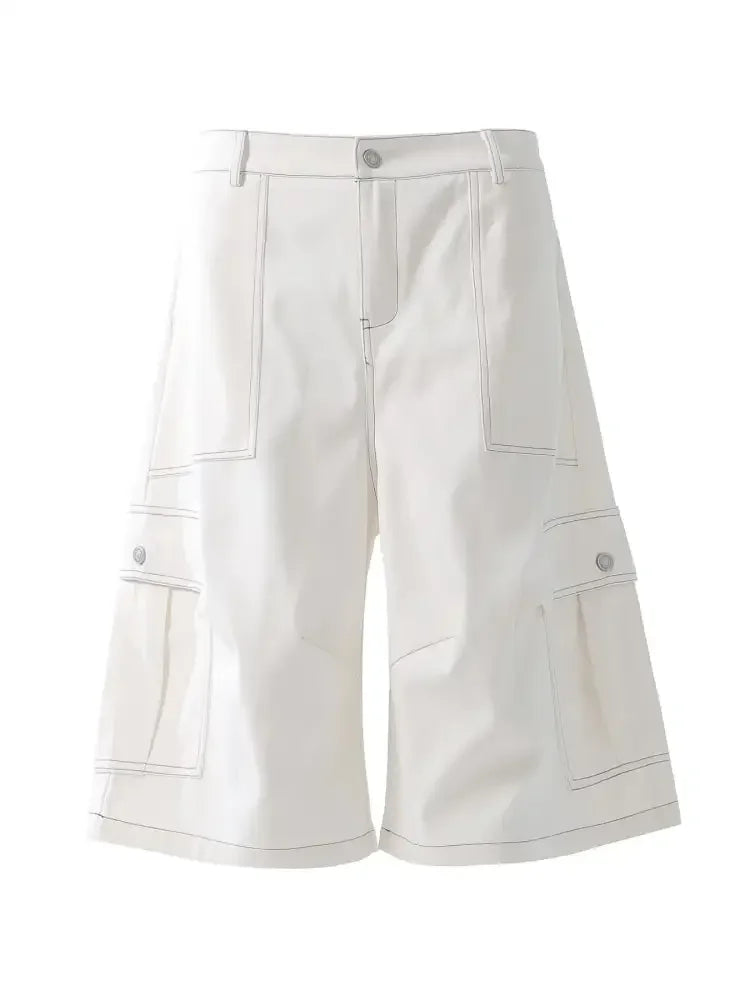 Men's Loose Fit Cargo Denim Shorts