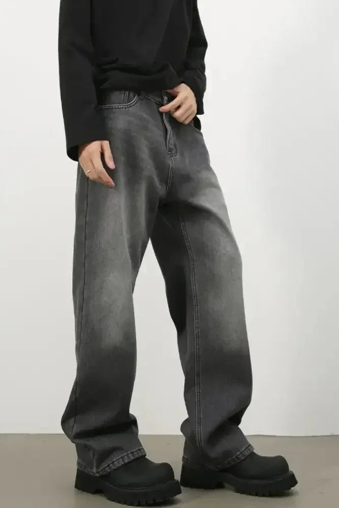 Men's Loose Fit Jeans with Pockets - Update AvenueTrendsi100400215106108100400215106108Men's Loose Fit Jeans with PocketsDark Gray