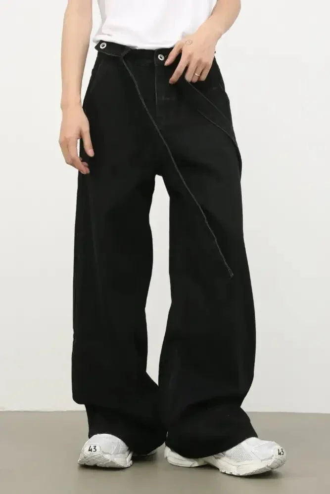 Men's Mid Rise Wide Leg Jeans - Update AvenueTrendsi100400986853895100400986853895Men's Mid Rise Wide Leg JeansBlack