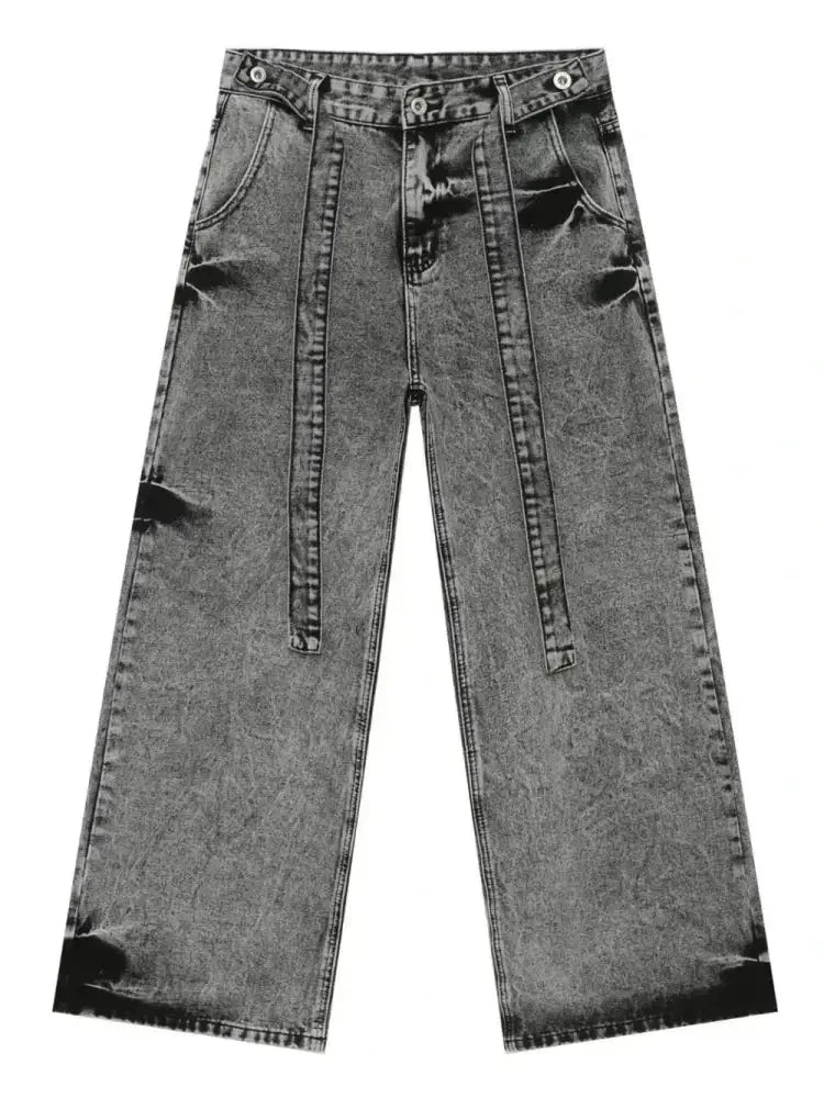 Men's Mid Rise Wide Leg Jeans - Update AvenueTrendsi100400986858649100400986858649Men's Mid Rise Wide Leg JeansDark Gray