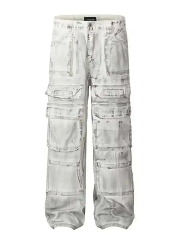 Men's Multi - Pocket Cargo Denim Jeans - Update AvenueTrendsi100400952544652100400952544652Men's Multi - Pocket Cargo Denim JeansApply Dirty White