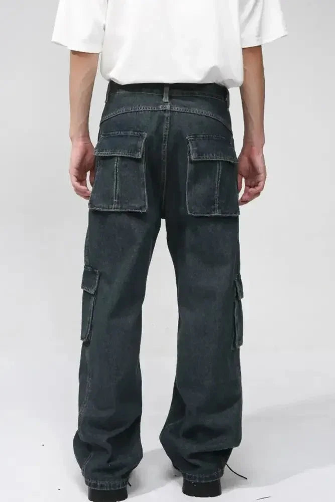 Men's Multi Pocketed Cargo Jeans - Update AvenueTrendsi100400172747584100400172747584Men's Multi Pocketed Cargo JeansDark