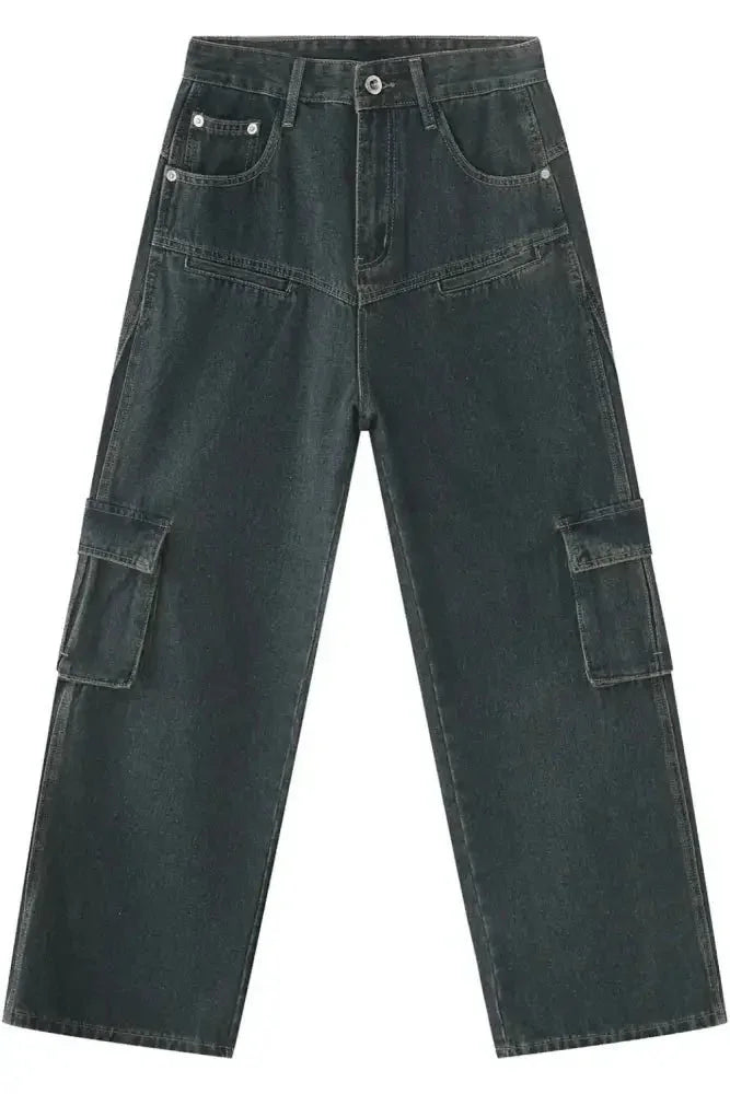 Men's Multi Pocketed Cargo Jeans - Update AvenueTrendsi100400172747584100400172747584Men's Multi Pocketed Cargo JeansDark