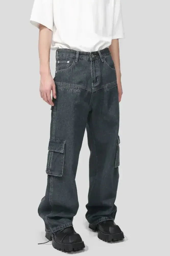 Men's Multi Pocketed Cargo Jeans - Update AvenueTrendsi100400172747584100400172747584Men's Multi Pocketed Cargo JeansDark