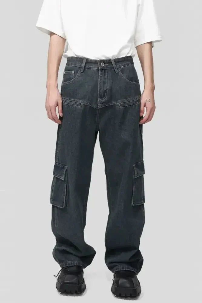 Men's Multi Pocketed Cargo Jeans - Update AvenueTrendsi100400172747584100400172747584Men's Multi Pocketed Cargo JeansDark