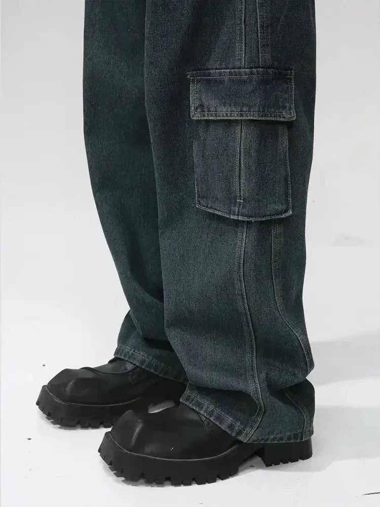Men's Multi Pocketed Cargo Jeans - Update AvenueTrendsi100400172747584100400172747584Men's Multi Pocketed Cargo JeansDark