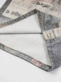 Men's Newspaper Print Wide Leg Jeans - Update AvenueTrendsi100400938687270100400938687270Men's Newspaper Print Wide Leg JeansGray