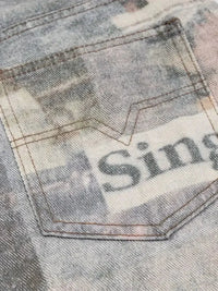 Men's Newspaper Print Wide Leg Jeans - Update AvenueTrendsi100400938687270100400938687270Men's Newspaper Print Wide Leg JeansGray
