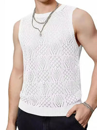 Men's Openwork Round Neck Tank - Update AvenueTrendsi10040076516389910040076516389991533f85 - 44ab - 439e - b8b1 - b3d0c6ae676b - MaxWhite