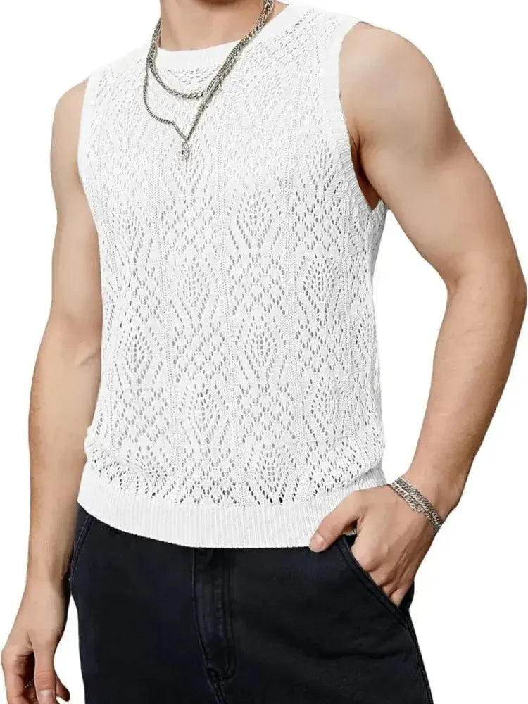 Men's Openwork Round Neck Tank - Update AvenueTrendsi1004007651638991004007651638997adec39d - cf47 - 4f1a - 95fe - 8e1bc3b8b84e - MaxWhite