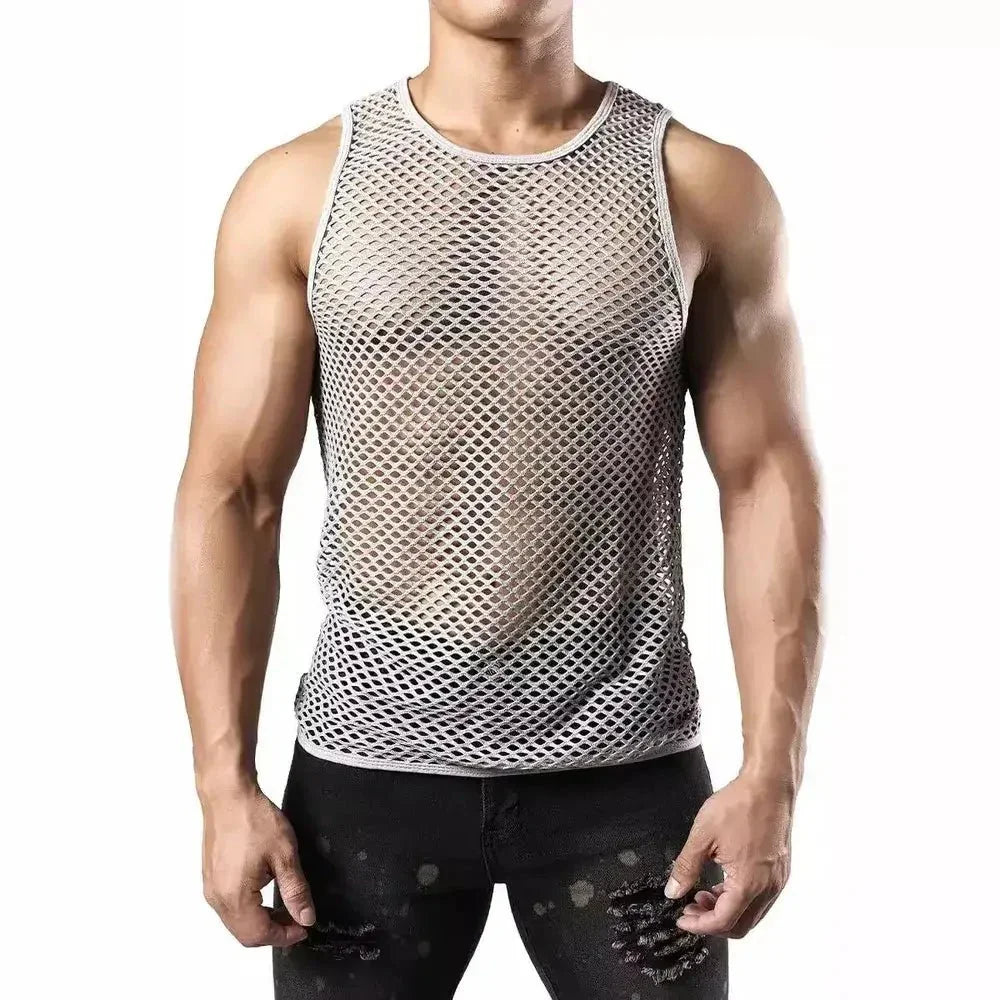 Men's Openwork Round Neck Tank - Update AvenueTrendsi1004008137929191004008137929198a0954c07cf64cf9885999cd403b0486 - MaxGray