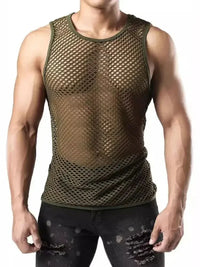 Men's Openwork Round Neck Tank - Update AvenueTrendsi100400813793578100400813793578008b4a54 - fe90 - 4ec8 - 8bf2 - 3837c1bece83 - MaxArmy Green