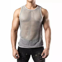 Men's Openwork Round Neck Tank - Update AvenueTrendsi10040081379671810040081379671827b6630b371c41aab44df25b2f0df55d - MaxGray