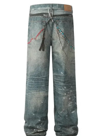 Men's Paint Splatter Wide Leg Jeans