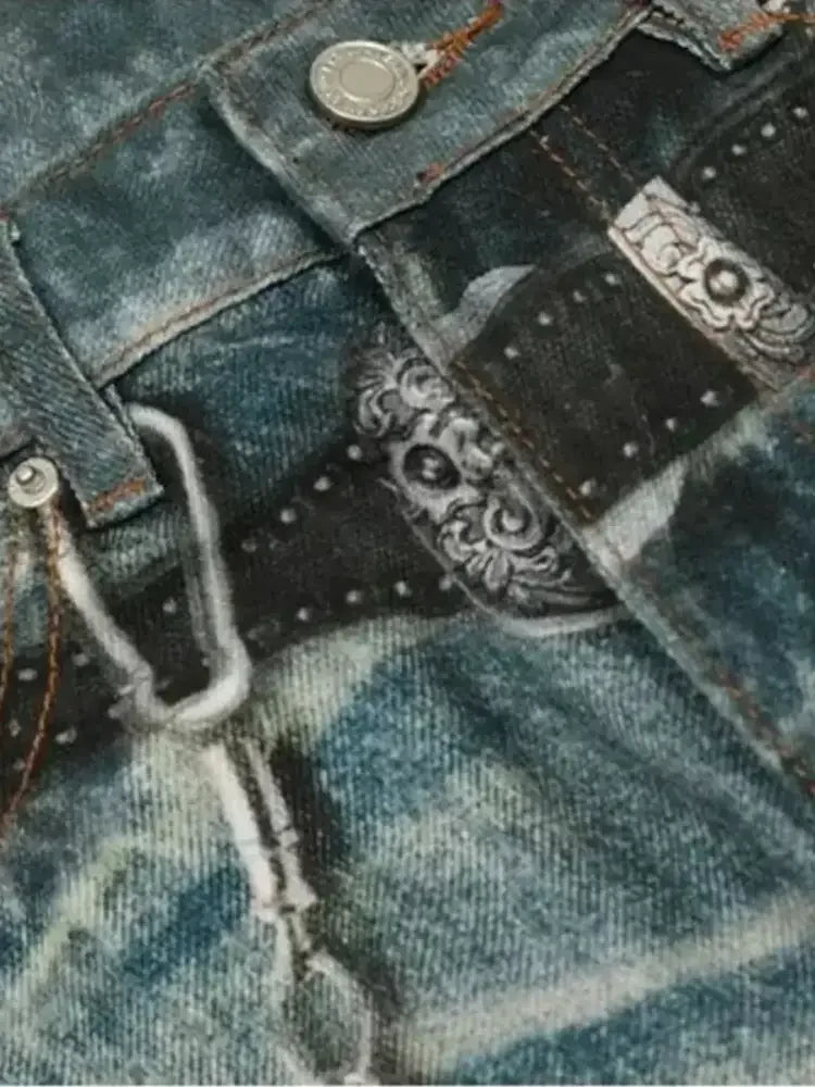 Men's Paint Splatter Wide Leg Jeans