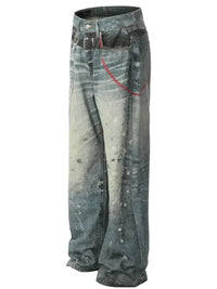 Men's Paint Splatter Wide Leg Jeans