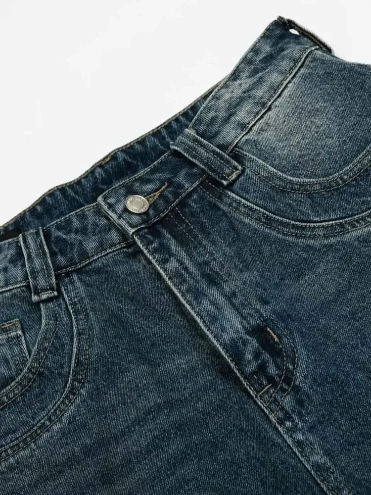 Men's Pearl Embellished Wide Leg Denim Shorts