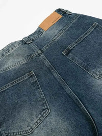 Men's Pearl Embellished Wide Leg Denim Shorts