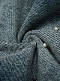 Men's Pearl Embellished Wide Leg Denim Shorts