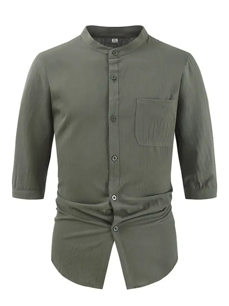 Men's Plus Size Button Down Half Sleeve Shirt