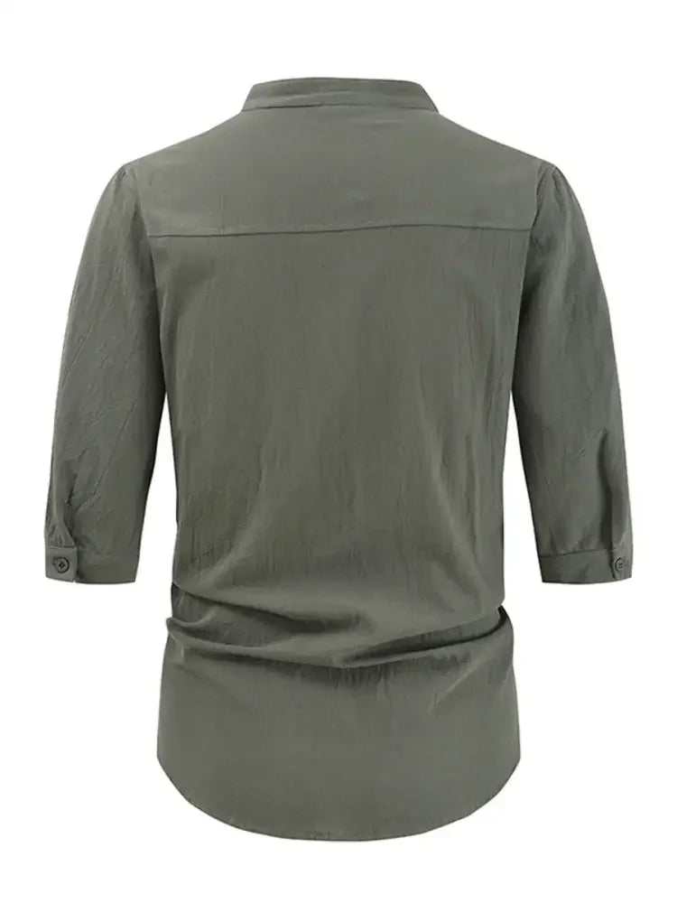 Men's Plus Size Button Down Half Sleeve Shirt