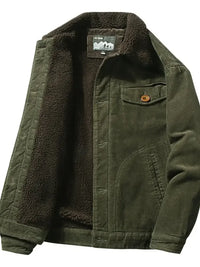 Men's Plus Size Button Up Fleece Jacket
