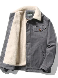 Men's Plus Size Button Up Fleece Jacket