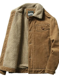 Men's Plus Size Button Up Fleece Jacket