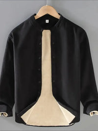 Men's Plus Size Button Up Long Sleeve Jacket