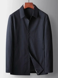 Men's Plus Size Button Up Long Sleeve Jacket