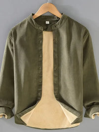Men's Plus Size Button Up Long Sleeve Jacket