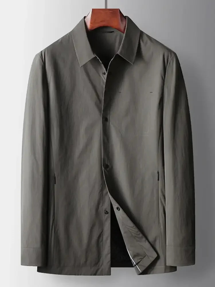 Men's Plus Size Button Up Long Sleeve Jacket