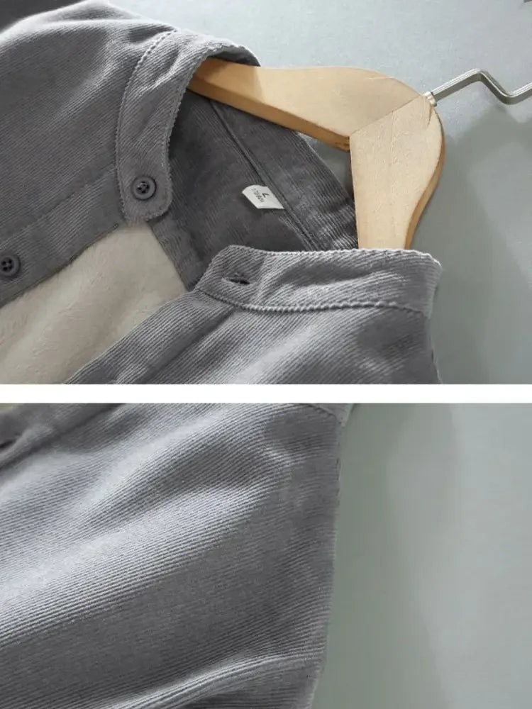 Men's Plus Size Button Up Long Sleeve Jacket