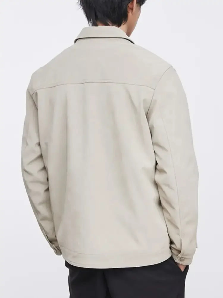 Men's Plus Size Button Up Long Sleeve Jacket