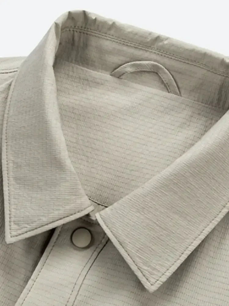 Men's Plus Size Button Up Long Sleeve Jacket