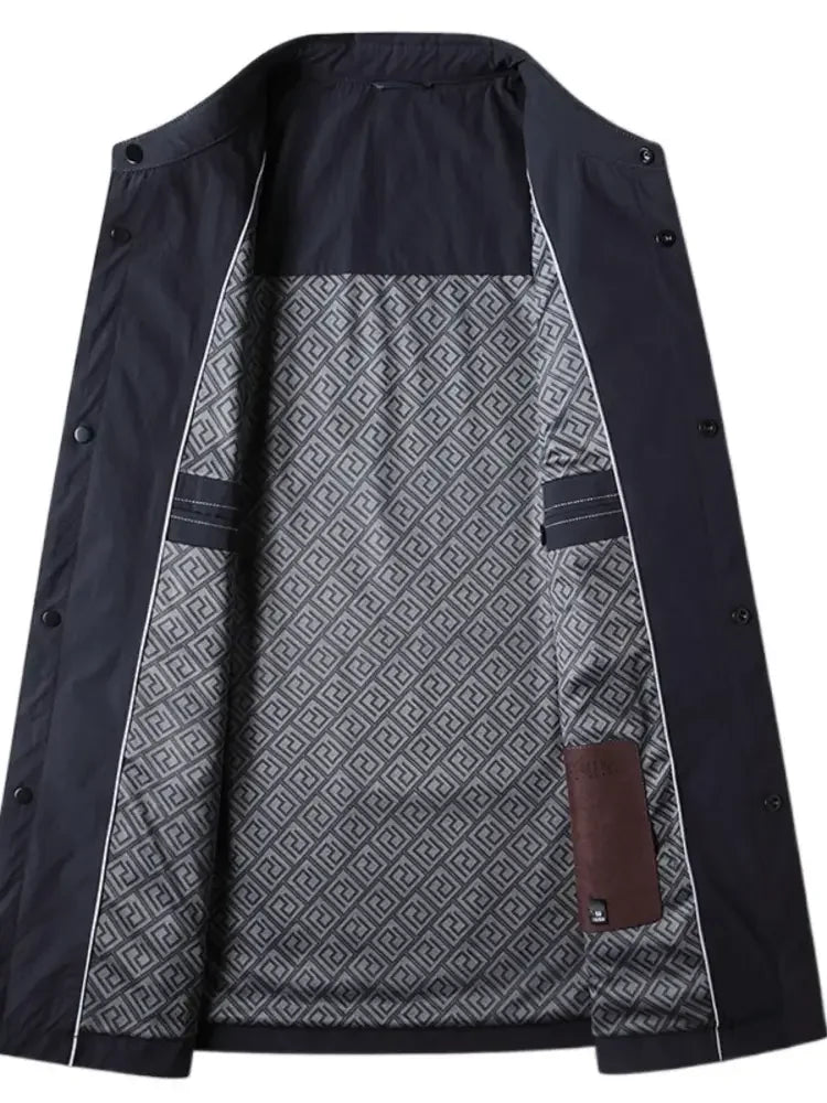 Men's Plus Size Button Up Long Sleeve Jacket