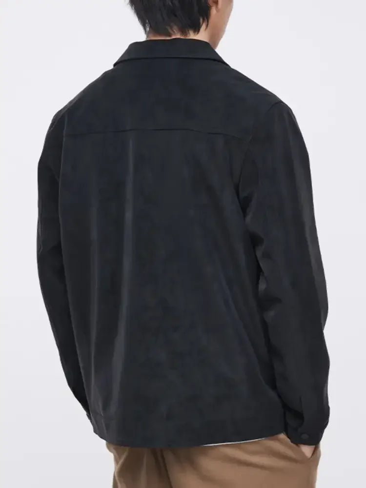 Men's Plus Size Button Up Long Sleeve Jacket