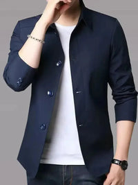 Men's Plus Size Button Up Long Sleeve Jacket - Update AvenueMen's OuterwearTrendsi100400906414922100400906414922Men's Plus Size Button Up Long Sleeve JacketDark Blue