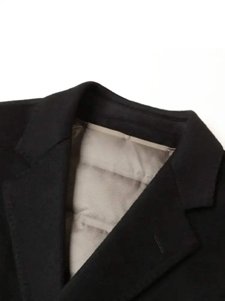 Men's Plus Size Button Up Long Sleeve Longline Coat