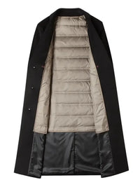 Men's Plus Size Button Up Long Sleeve Longline Coat