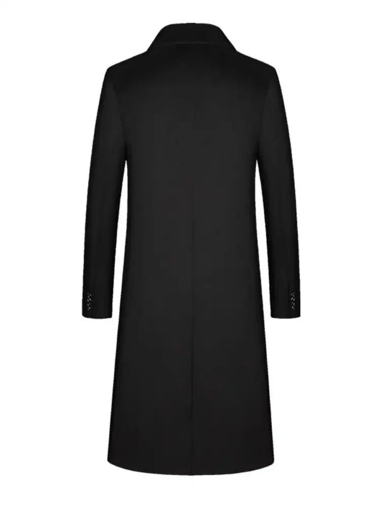 Men's Plus Size Button Up Long Sleeve Longline Coat