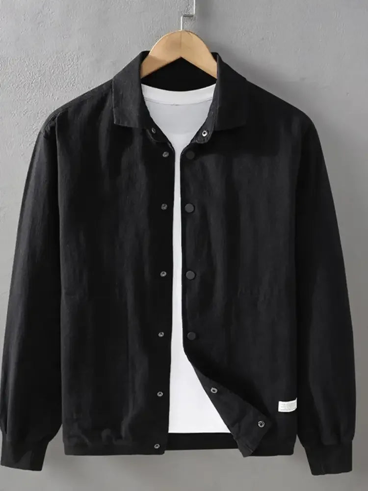 Men's Plus Size Button Up Long Sleeve Shacket