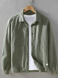 Men's Plus Size Button Up Long Sleeve Shacket