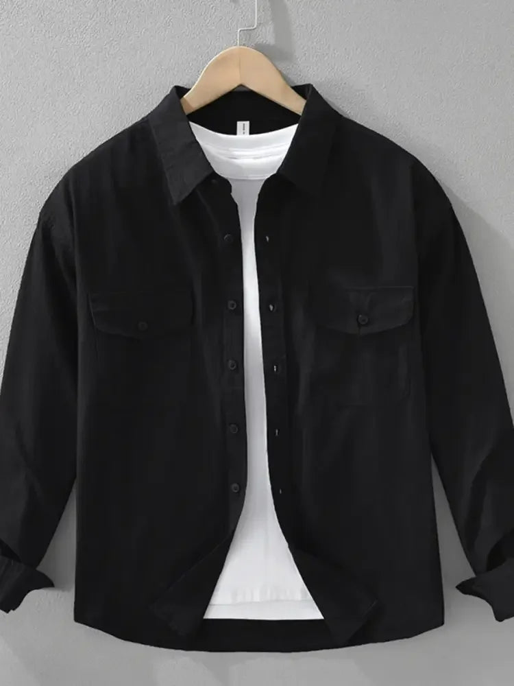 Men's Plus Size Button Up Long Sleeve Shirt