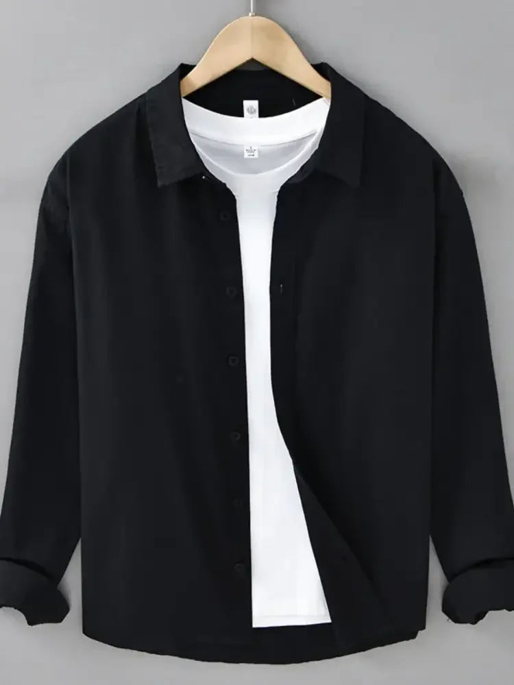 Men's Plus Size Button Up Long Sleeve Shirt
