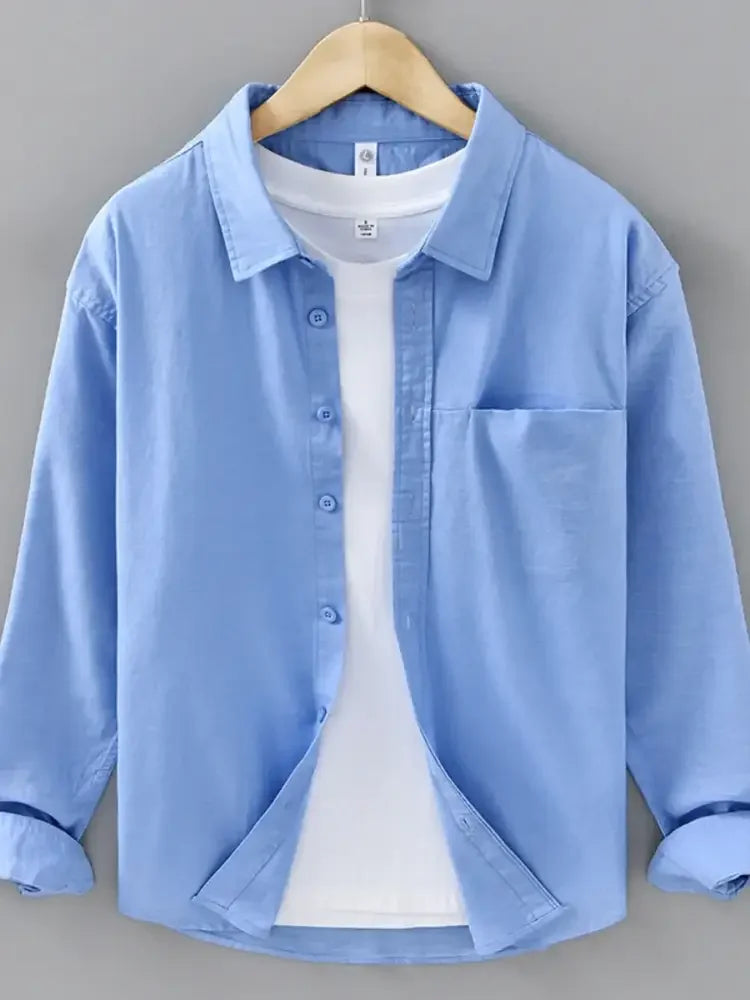 Men's Plus Size Button Up Long Sleeve Shirt