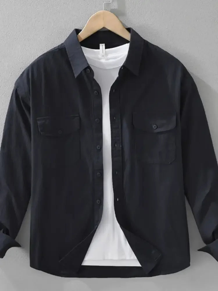 Men's Plus Size Button Up Long Sleeve Shirt