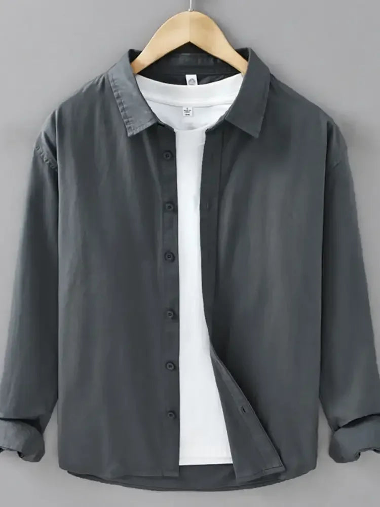 Men's Plus Size Button Up Long Sleeve Shirt